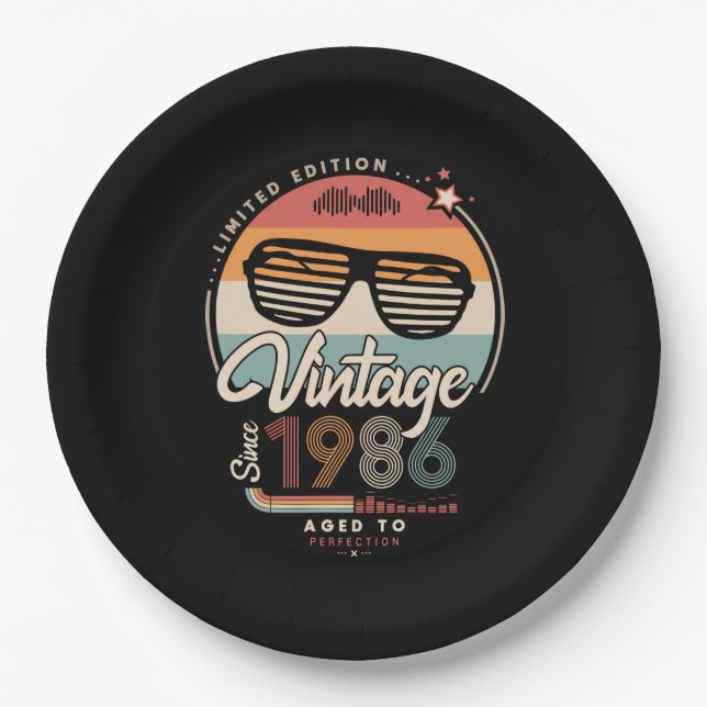 Vintag seit 1986 pappteller (Vorderseite)
