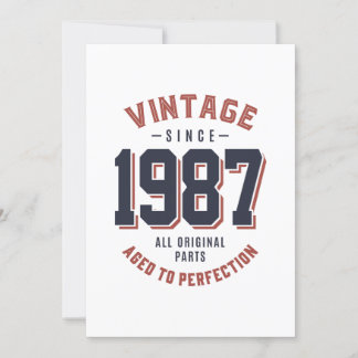 Vintag seit 1987 Geburtstagsgeschenk Einladung