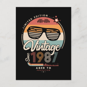 Vintag seit 1987 postkarte