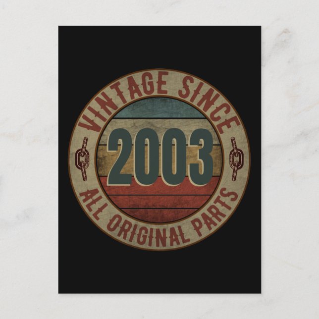 VINTAG SEIT 2003 ALLE ORIGINALTEILE. POSTKARTE (Vorderseite)