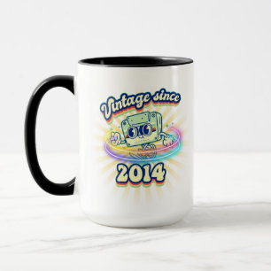 Vintag seit 2014 Nostalgische und Vintage Musik Tasse