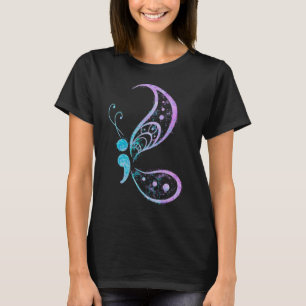 Vintag Semicolon Butterfly Semi-Colon Tattoo Ment T-Shirt