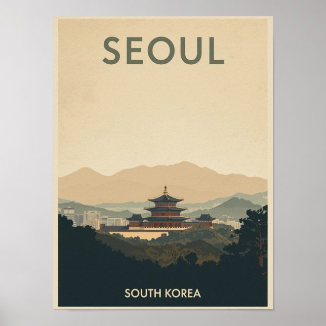 Vintag Seoul Travel Poster (Vorne)