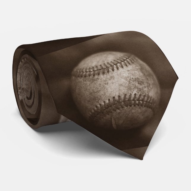 Vintag Sepia Baseball Krawatte (Gerollt)