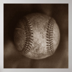 Vintag Sepia Baseball Poster
