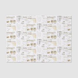 Vintag Sepia French Receipt Seidenpapier