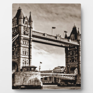 Vintag Sepia London Tower Bridge Fotoplatte