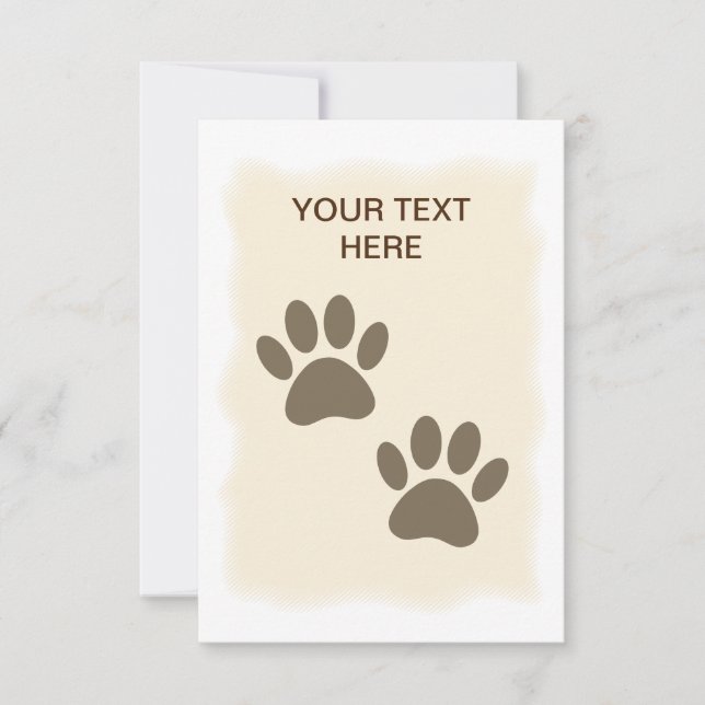 Vintag Sepia Puppy Paw Prints Karte (Vorderseite)