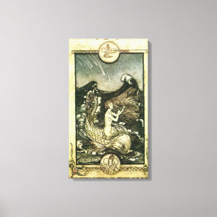 VINTAG SEPIA TONE MERMAID OCEAN DRUCKEN LEINWANDDRUCK