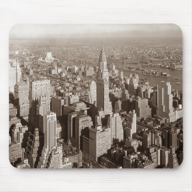 Vintag Sepia Tone New York Mousepad (Vorne)