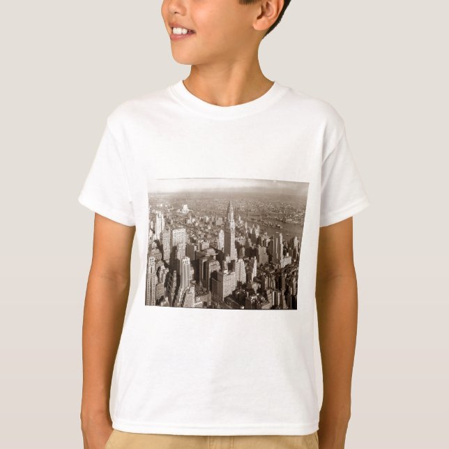 Vintag Sepia Tone New York T-Shirt (Vorderseite)