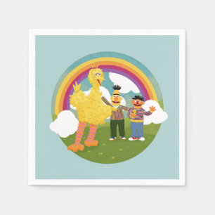 Vintag Sesame Street Friends Rainbow Serviette