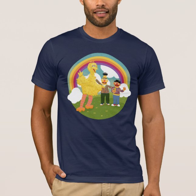 Vintag Sesame Street Friends Rainbow T-Shirt (Vorderseite)