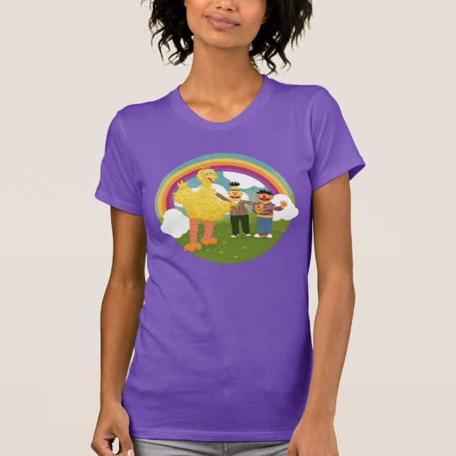 Vintag Sesame Street Friends Rainbow T-Shirt (Vorderseite)