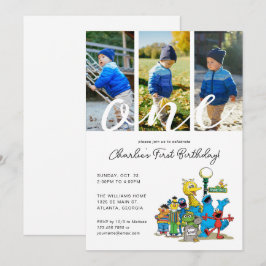 Vintag Sesamstraße Pals | 1. Geburtstag Foto Einladung