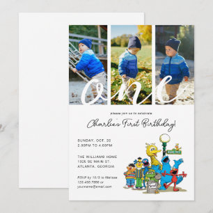 Vintag Sesamstraße Pals   1. Geburtstag Foto Einladung