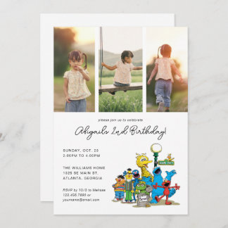 Vintag Sesamstraße Pals | Geburtstags-Foto Einladung