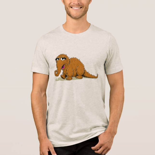Vintag Sesamstraße Snuffleupagus Tri-Blend Shirt (Vorderseite)