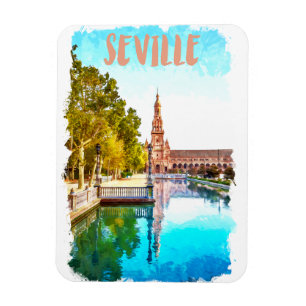 Vintag Sevilla Spanien Andalusien Magnet