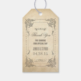 Vintag Shabby und Chic Wedding Danke Geschenkanhänger