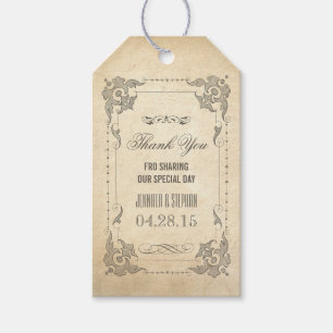 Vintag Shabby und Chic Wedding Danke Geschenkanhänger