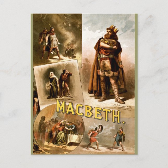Vintag - Shakespeares Macbeth, 1884 Postkarte (Vorderseite)