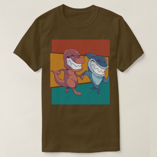 Vintag Shark Dinosaurier T-Shirt (Design vorne)
