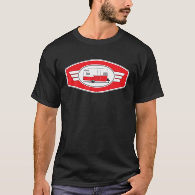 Vintag Shasta Camper Trailer T-Shirt - rot/weiß (Vorderseite)