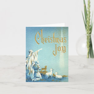 Vintag Shepherd Christmas Joy Card Karte