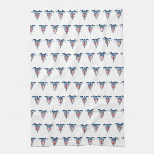 Vintag Shield Red White Blue American Eagars Geschirrtuch