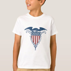 Vintag Shield Red White Blue American Eagars T-Shirt