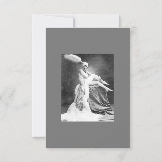 Vintag-Show-Girl Dankeskarte (Vorderseite)