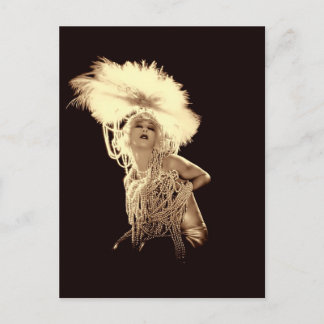 Vintag Showgirl Postkarte