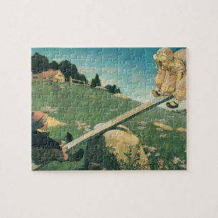 Vintag Siehe Saw Margery Daw, Jessie Willcox Smith Puzzle