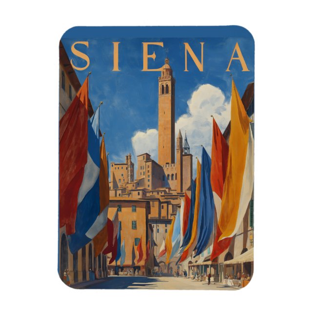 Vintag Siena Italienische Reise Magnet (Vertikal)