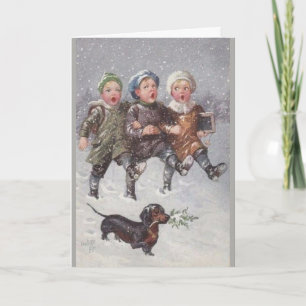 Vintag - Singen eines Weihnachtsliedes, Karte