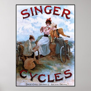 Vintag Singer Cycles Ad Poster