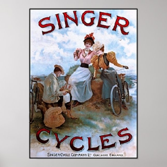 Vintag Singer Cycles Ad Poster (Vorne)