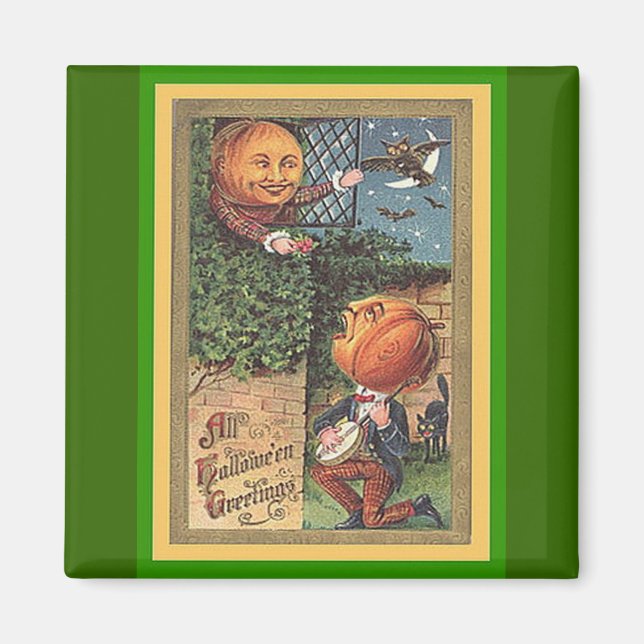 Vintag Singing Pumpkin Man Magnet (Vorne)