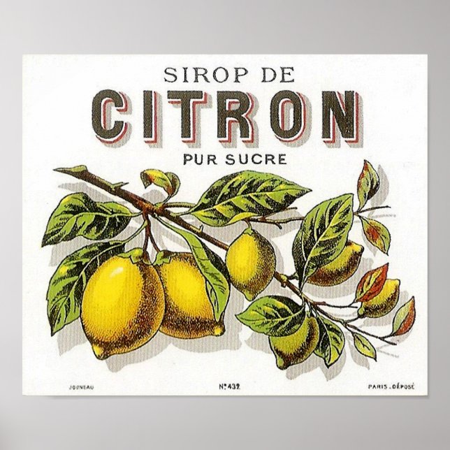 Vintag Sirop de Citron Ad - Poster (Vorne)