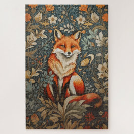 Vintag Sitting Fox William Morris Inspirierte Blum Puzzle