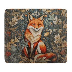 Vintag Sitting Fox William Morris Inspirierte Blum Schneidebrett