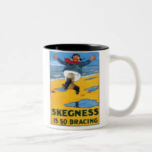 Vintag Skegness Ad - Skegness ist so Bracing - Man Zweifarbige Tasse