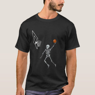 Vintag Skeleton Basketball Spieler Dunking Hoop Ha T-Shirt