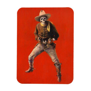 Vintag Skeleton Cowboy Flexi Kühlschrankmagnet Magnet