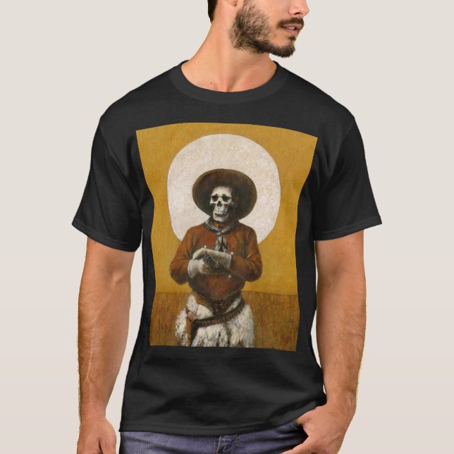 Vintag Skeleton Cowboy T - Shirt (Vorderseite)