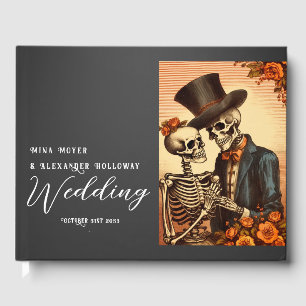 Vintag Skeleton Goth Foto Wedding Guest Book Gästebuch
