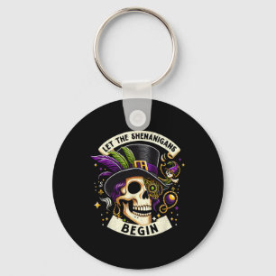 Vintag Skeleton Ließ Die Shenanigans Begin Mardi G Schlüsselanhänger