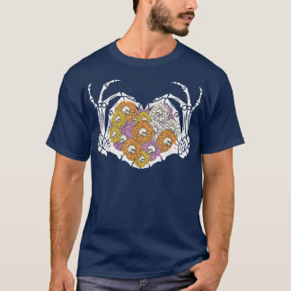 Vintag Skeletton Hand Heart Blume Kostüm Funny H T-Shirt