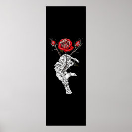 Vintag Skeletton Rose Valentine Poster